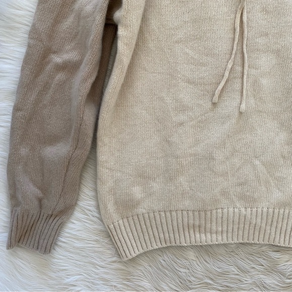 Trunk Project Korean Cream Knit Ruffled Tie Neck Oversized Wool Sweater - Picture 5 of 11